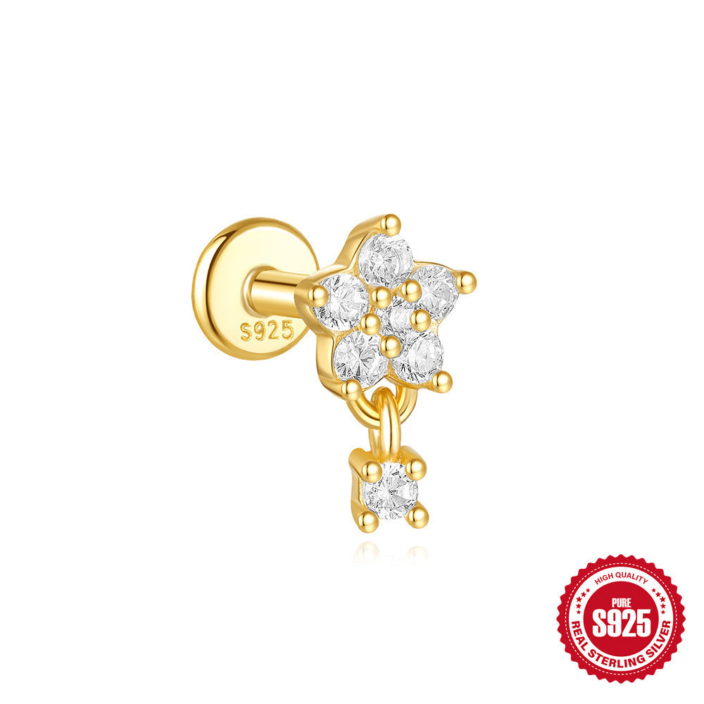 Boucles d’oreilles lune et étoiles en argent