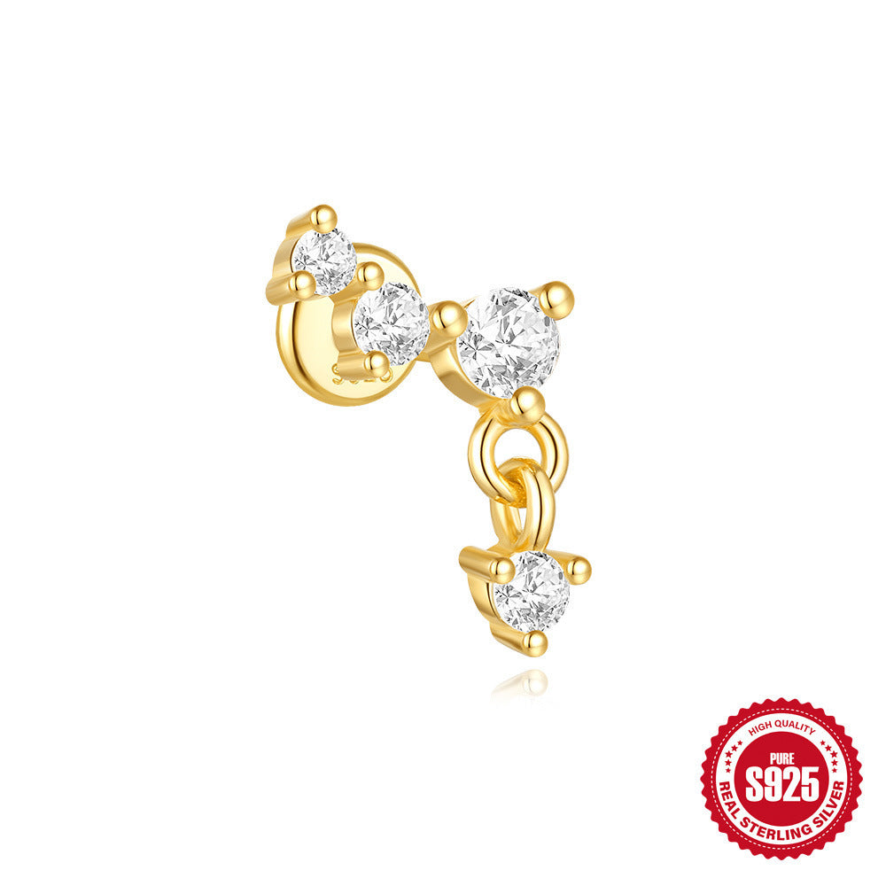Boucles d’oreilles lune et étoiles en argent